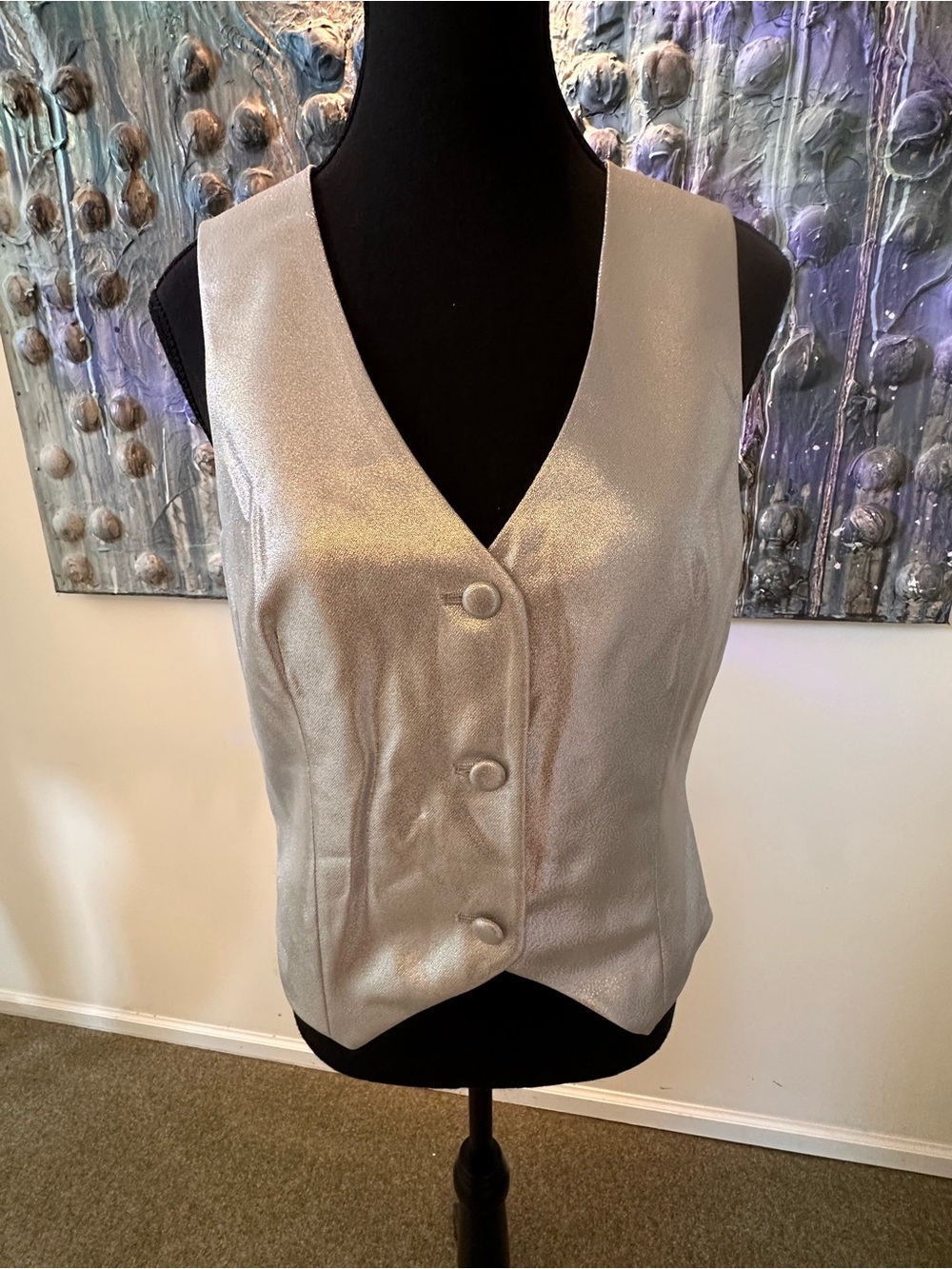 ⭐️ Noisy May Metallic Silver Vest Like New in Sizes Sm and XS -pick your size